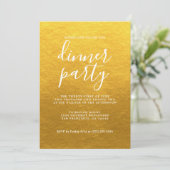 Invitation Simple Chic Calligraphie Classic Gold Dinner Party (Debout devant)