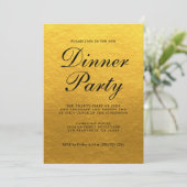 Invitation Simple Chic Calligraphie Gold Dinner Party (Debout devant)