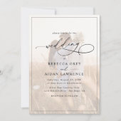 Invitation Simple Chic Calligraphie Monogramme Mariage photo (Devant)