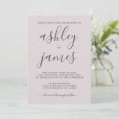 Invitation Simple Chic Calligraphie Pastel Purple Mariage (Debout devant)