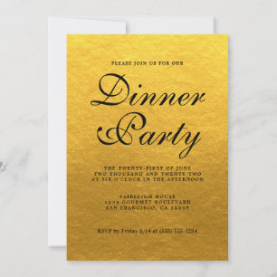 Invitation Simple Chic Calligraphie Soirée en Or