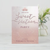 Invitation Simple chic Cool rose or tiara doux 16 (Debout devant)