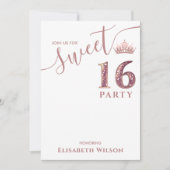 Invitation Simple chic Cool rose or tiara doux 16 (Devant)