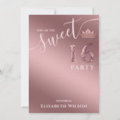 Invitation Simple chic Cool rose or tiara doux 16 Invitat (Devant)