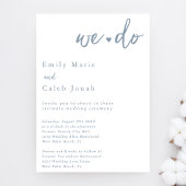 Invitation Simple Chic Dusty Bleu Mariage intime