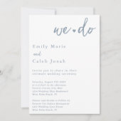 Invitation Simple Chic Dusty Bleu Mariage intime (Devant)