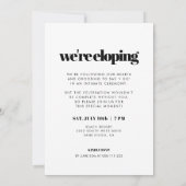 Invitation Simple Chic & Elegant We're Eloping Photo (Dos)