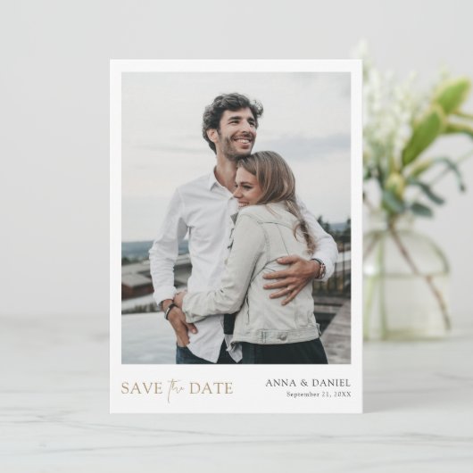 Invitation Simple Chic Enregistrer la date Mariage Inviter Mo (Debout devant)