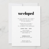 Invitation Simple, chic et élégant Elopement photo d'accueil (Dos)