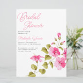 Invitation simple chic fleurs sauvages script nuptiale douche (Debout devant)