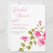 Invitation simple chic fleurs sauvages script nuptiale douche (Devant)