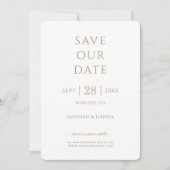 Invitation Simple Chic Gold Photo Wedding Enregistrer la date (Devant)