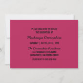 Invitation Simple Chic Graduation, Fuchsia (Dos)