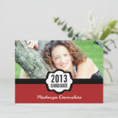 Invitation Simple Chic Graduation Invitation, Rouge (Debout devant)