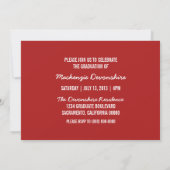 Invitation Simple Chic Graduation Invitation, Rouge (Dos)