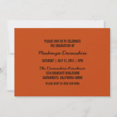 Invitation Simple Chic Graduation, Orange (Dos)