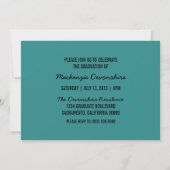 Invitation Simple Chic Graduation, Turquoise (Dos)