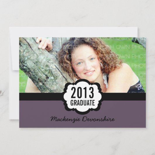 Invitation Simple Chic Graduation, Violet (Devant)