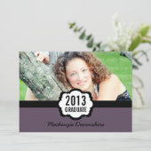Invitation Simple Chic Graduation, Violet (Debout devant)