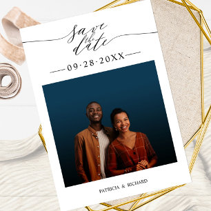 Invitation Simple Chic Mariage Enregistrer La Date Photo