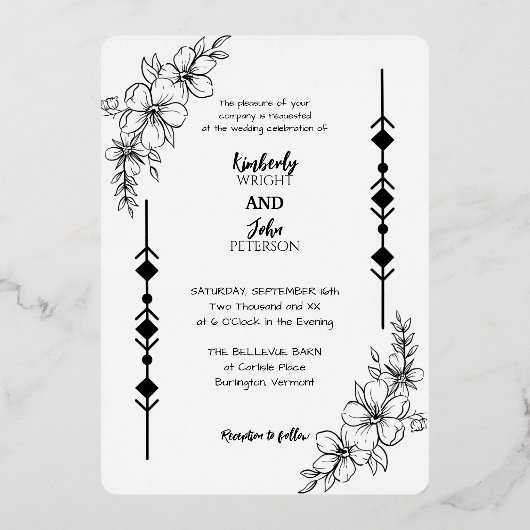 Invitation simple chic Mariage Foil (Recto)