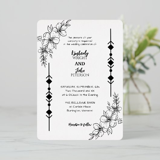 Invitation simple chic Mariage Foil (Debout devant)