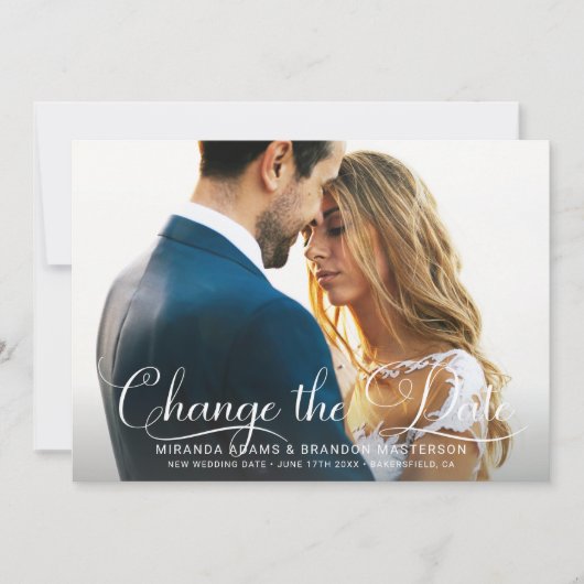 Invitation Simple Chic Mariage Modifier la date (Devant)