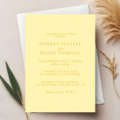 Invitation Simple Chic Modern Butter Yellow Wedding