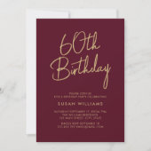 Invitation Simple chic moderne 60e anniversaire (Devant)