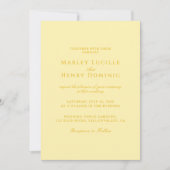 Invitation Simple Chic Moderne Mariage Jaune Beurre (Devant)