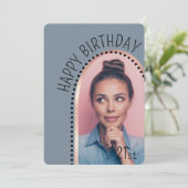 Invitation Simple Chic N'Importe Quel Âge Anniversaire Rose G (Debout devant)