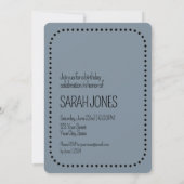 Invitation Simple Chic N'Importe Quel Âge Anniversaire Rose G (Dos)