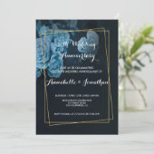 Invitation Simple Chic Or Géométrique Mariage Anniversaire (Debout devant)