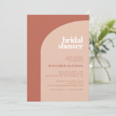 Invitation Simple chic pêche en terre cuite arche douche nupt (Debout devant)