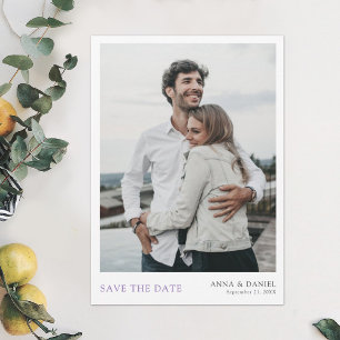 Invitation Simple Chic Photo Enregistrer la date de mariage I