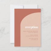 Invitation Simple chic réception en terre cuite pêche et arch (Devant)