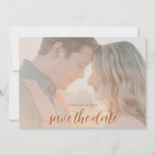 Invitation Simple Chic Rust Brown photo mariage Enregistrer l (Devant)