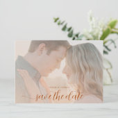 Invitation Simple Chic Rust Brown photo mariage Enregistrer l (Debout devant)