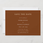 Invitation Simple Chic Rust Brown photo mariage Enregistrer l (Dos)