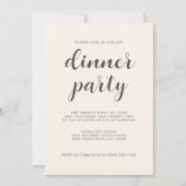 Invitation Simple Chic Script Light Ivory Diner Party (Devant)