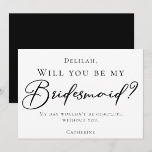 Invitation Simple Chic Script Noir Serez-Vous Ma Femme D'Accu
