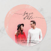 Invitation Simple Chic Script Wedding Enregistrer La Date Pho (Devant / Derrière)