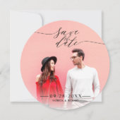 Invitation Simple Chic Script Wedding Enregistrer La Date Pho (Devant)