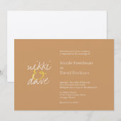 Invitation Simple chic shimmer élégance moderne mariage en br (Devant / Derrière)