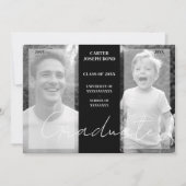 Invitation Simple Chic Then & Now 2 Photos graduation (Devant)