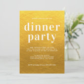 Invitation Simple Chic Typographie Classic Gold Dinner Party (Debout devant)