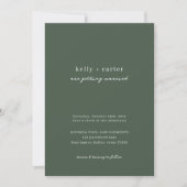 Invitation Simple Chic Vert foncé Calligraphie Mariage de scr (Devant)