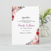 Invitation simple chic Watercolor Floral mariage (Debout devant)
