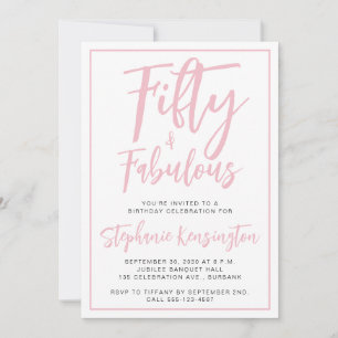 Invitation Simple Cinquante ans et Fantastique Fête d'anniver