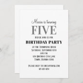 Invitation Simple cinquième Modèle de fête d'anniversaire (Devant / Derrière)
